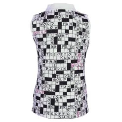 Girls Golf Crossword Sleeveless Polo Shirt