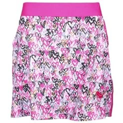 Girls Golf Tech Tilly Love Is In The Air Golf Skort Pink