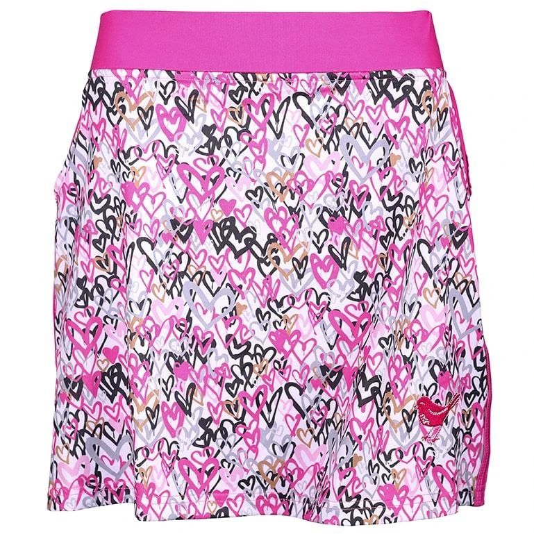 Girls Golf Tech Tilly Love Is In The Air Golf Skort Pink