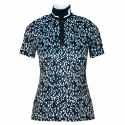J.Lindeberg J Lindeberg Sarah Print Ladies Golf Polo Shirt Navy Animal Print
