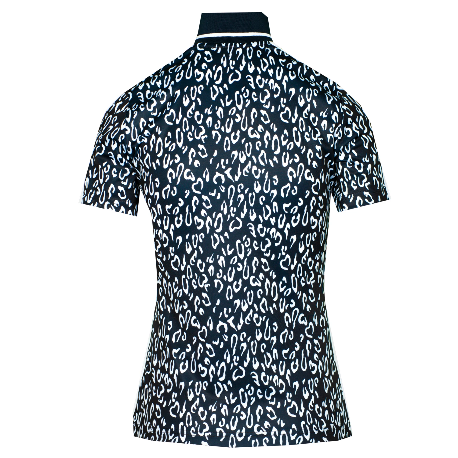 J.Lindeberg J Lindeberg Sarah Print Ladies Golf Polo Shirt Navy Animal Print - Image 2
