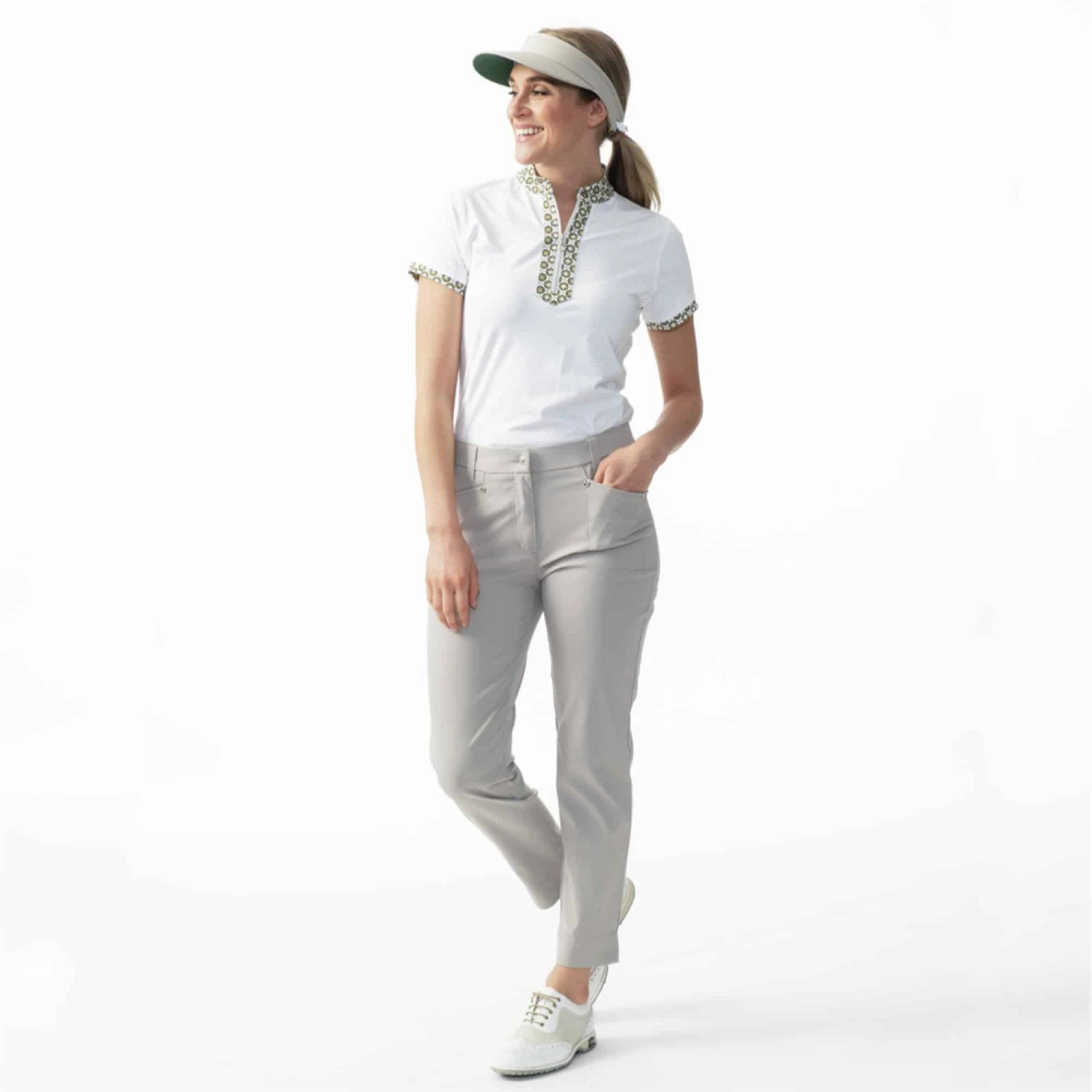 Daily Sports Olivia Cap Sleeve Polo Shirt White - Image 3