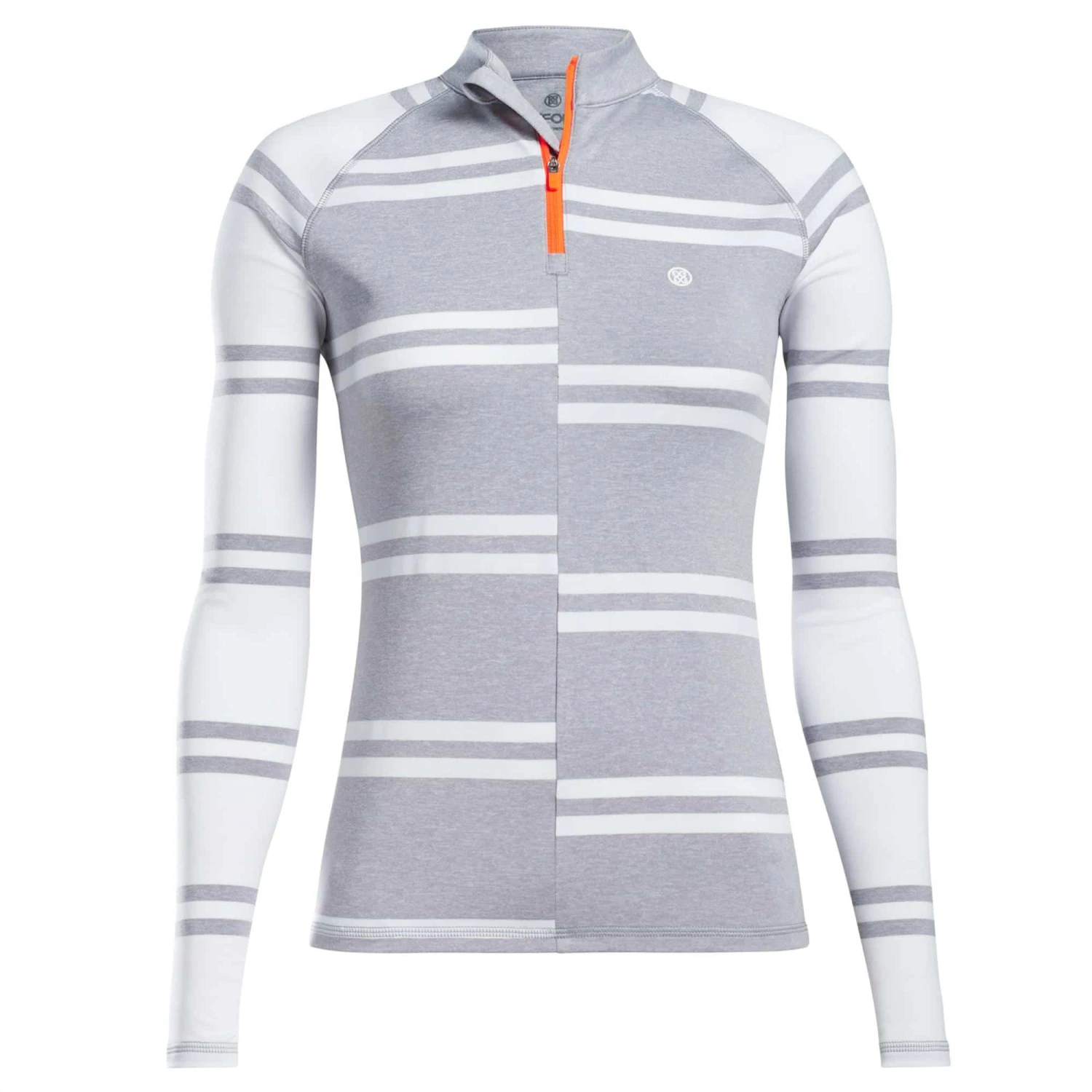 Ladies G/FORE Offset Strip Quarter Zip Heather Grey