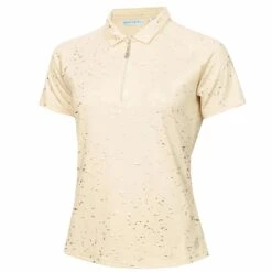 Green Lamb Katlynne Silver Foil Polo Shirt Stone