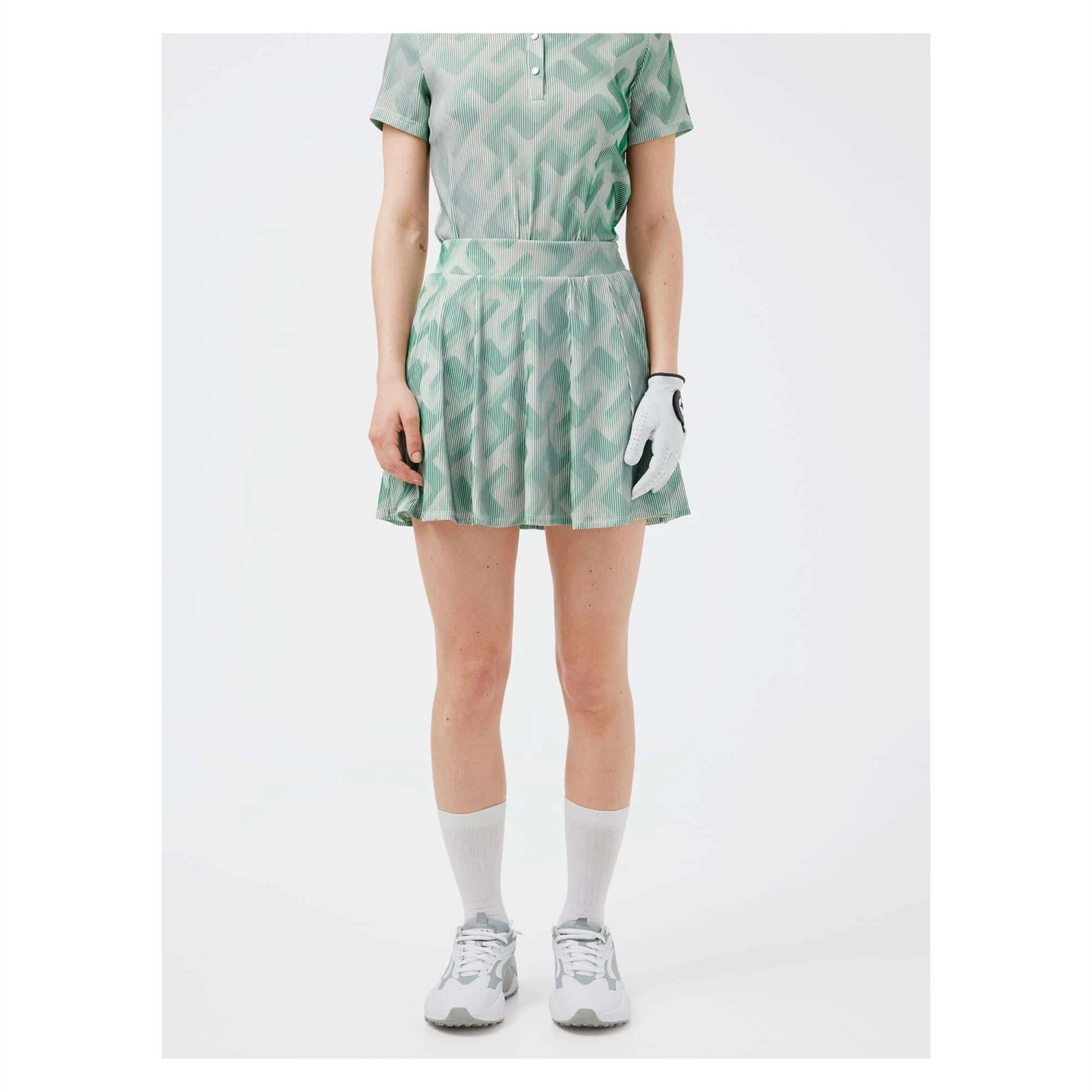 J.Lindeberg J Lindeberg Jolie 3D Print Ladies Golf Skirt Green 3D Bridge - Image 2