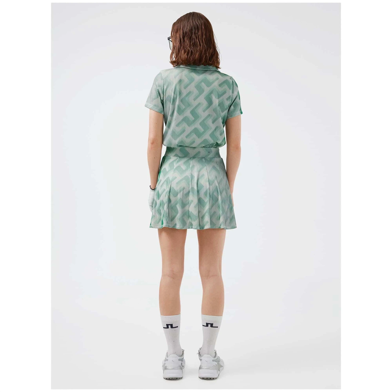 J.Lindeberg J Lindeberg Jolie 3D Print Ladies Golf Skirt Green 3D Bridge - Image 3
