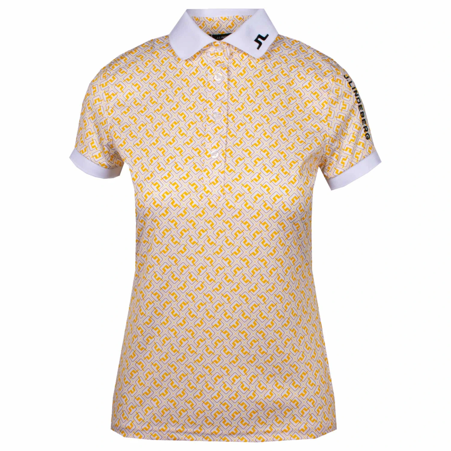 J.Lindeberg J Lindeberg Tour Tech Print Ladies Golf Polo White JL Monogram