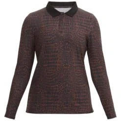 Rohnisch Sia Thermal Polo Shirt Brown Croco