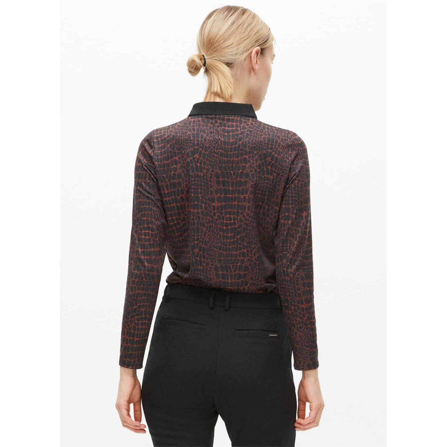 Rohnisch Sia Thermal Polo Shirt Brown Croco - Image 3