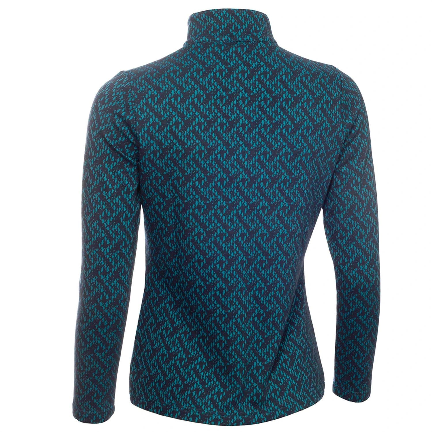 Green Lamb Kenza Jaquard Zip Neck Ladies Golf Top Navy - Image 2