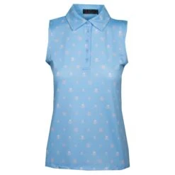 Ladies G/FORE 3D Icon RGB Sleeveless Golf Polo Sky
