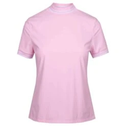 G/FORE Ladies Featherweight Mock Neck Silky Polo Blush