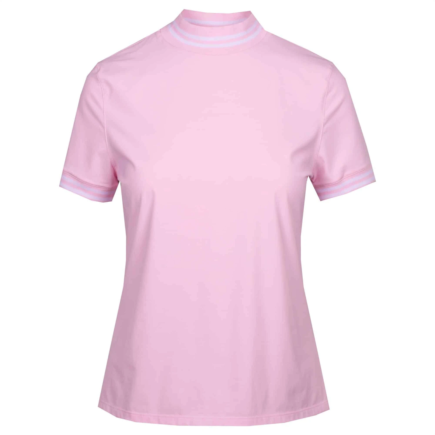 G/FORE Ladies Featherweight Mock Neck Silky Polo Blush