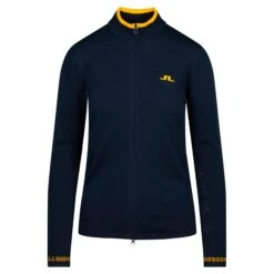 J.Lindeberg J Lindeberg Almaida Knitted Ladies Golf Sweater Navy/Citrus