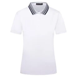 G/FORE Ladies Pleated Collar Silky Polo Shirt Snow