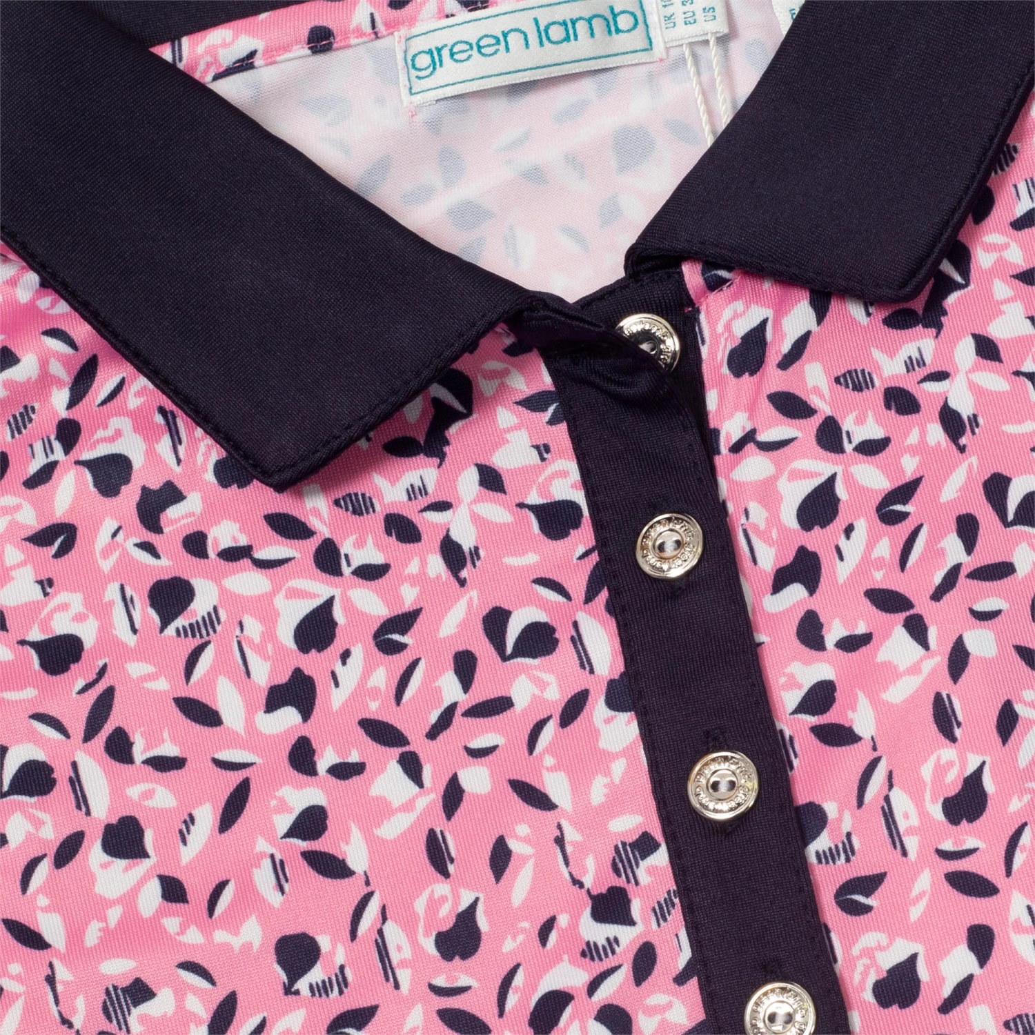 Green Lamb Melanie Printed Ladies Golf Polo Shirt Sepal Print - Image 7