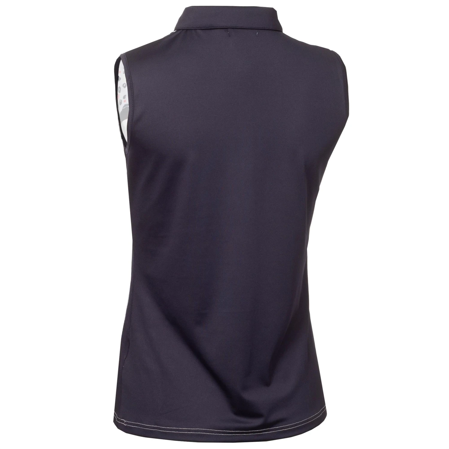 Green Lamb Mariah Placement Print Ladies Sleeveless Golf Polo Shirt Navy - Image 2