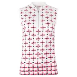 Tail Mea Ladies Sleeveless Ladies Golf Polo Shirt Clover Petals