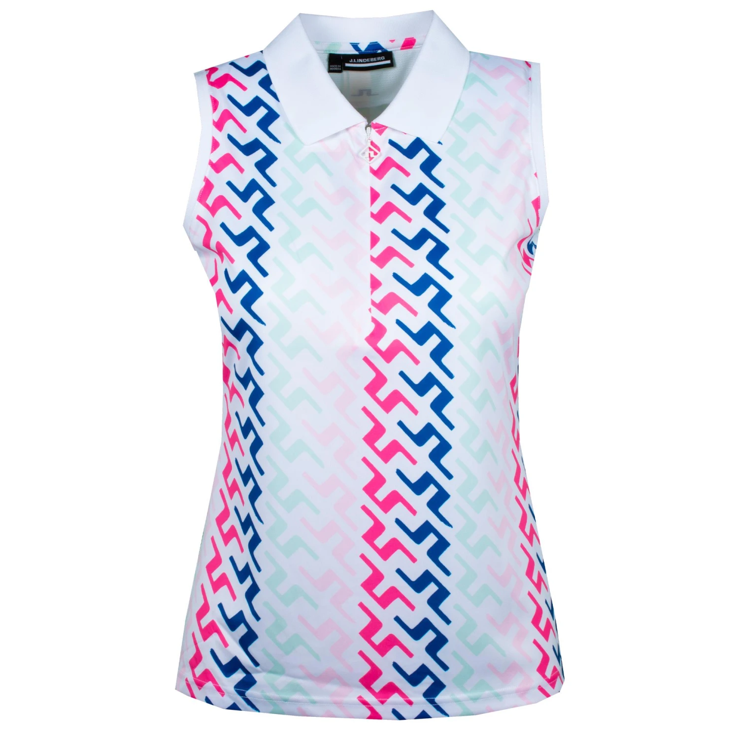 J.Lindeberg J Lindeberg Annie Ladies Sleeveless Golf Polo Shirt Pink Painted Bridge