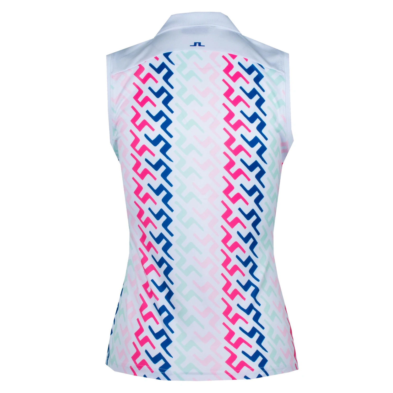 J.Lindeberg J Lindeberg Annie Ladies Sleeveless Golf Polo Shirt Pink Painted Bridge - Image 2