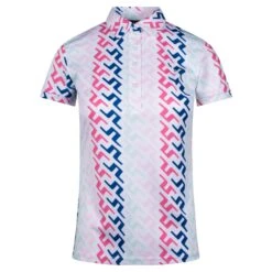 J.Lindeberg J Lindeberg Hailey Print Ladies Golf Polo Pink Painted Bridge