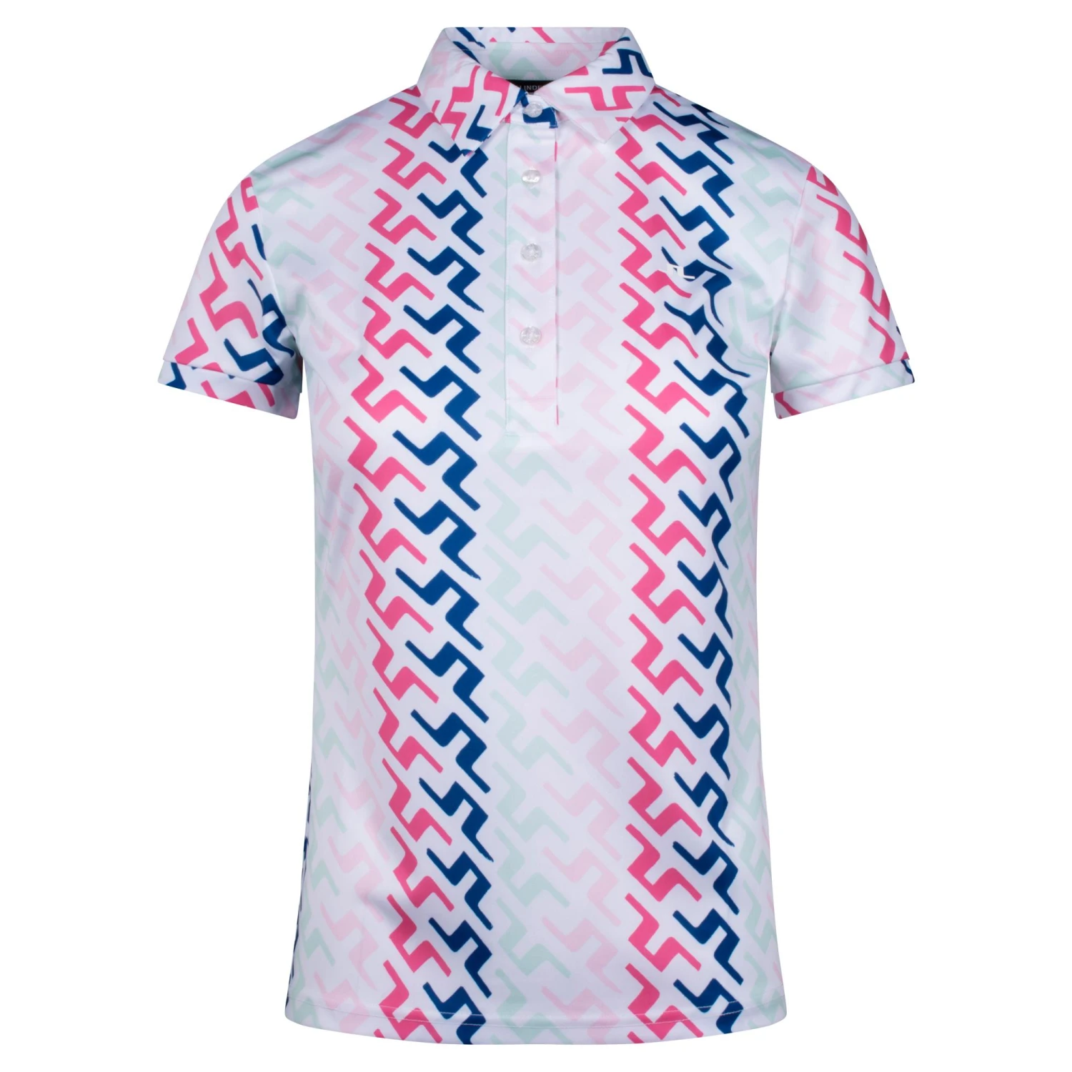J.Lindeberg J Lindeberg Hailey Print Ladies Golf Polo Pink Painted Bridge