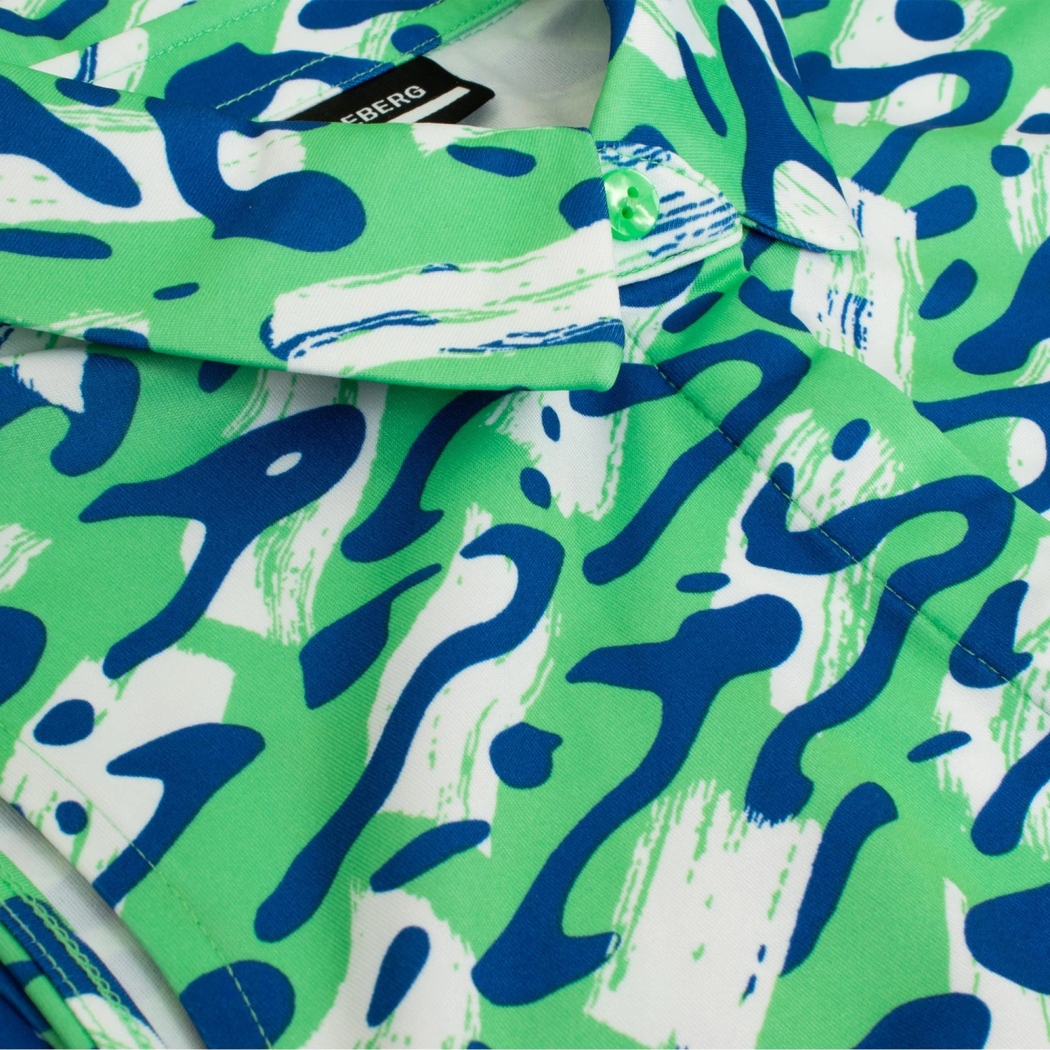 J.Lindeberg J Lindeberg Dena Print Ladies Sleeveless Golf Polo Shirt Caldera Jade Cream - Image 3