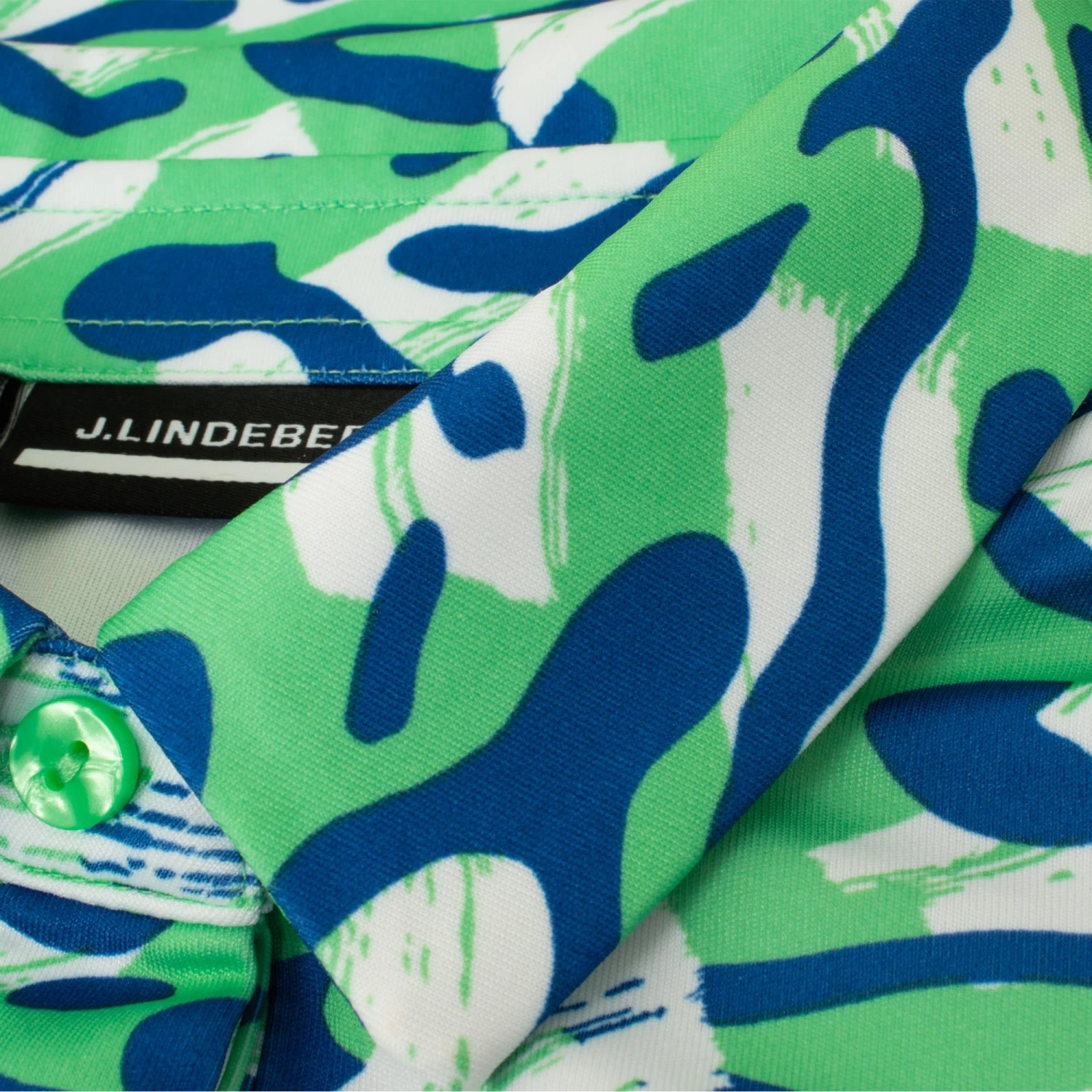 J.Lindeberg J Lindeberg Dena Print Ladies Sleeveless Golf Polo Shirt Caldera Jade Cream - Image 5