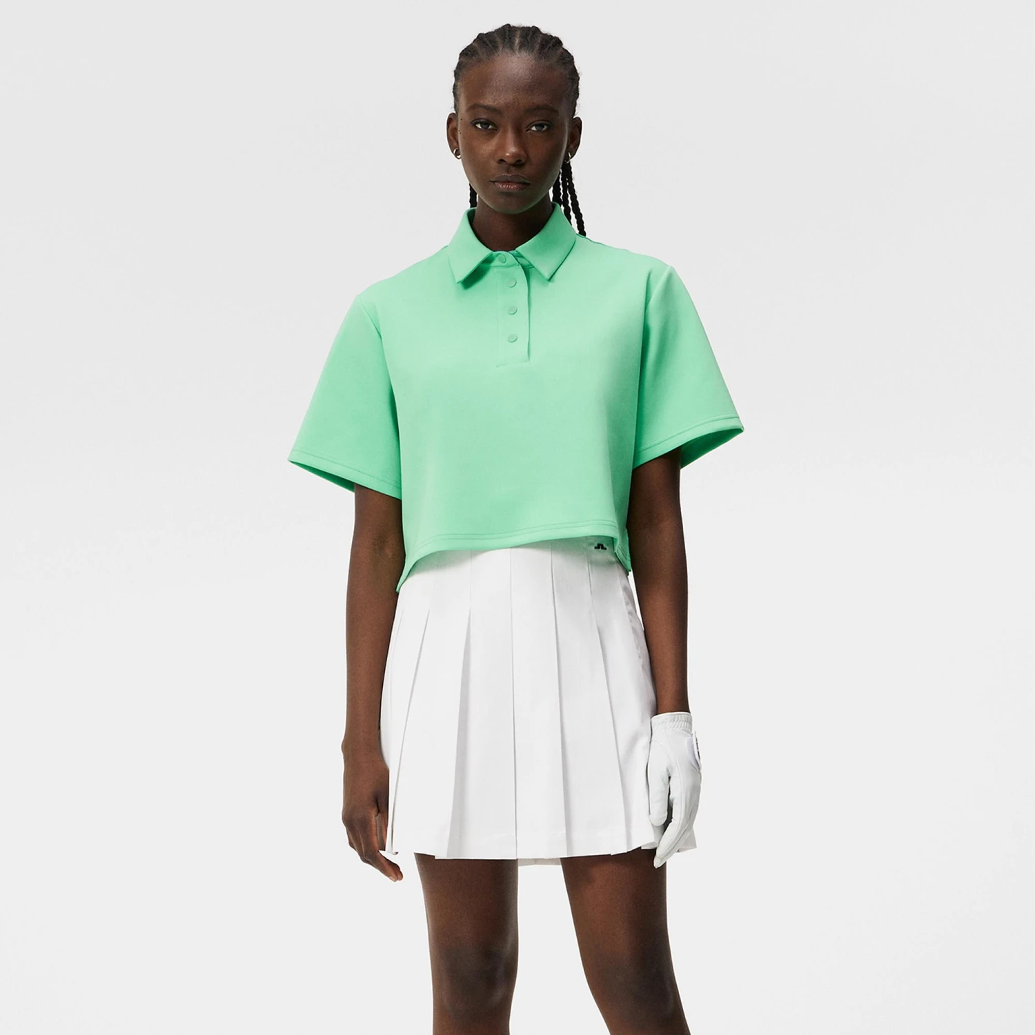 J.Lindeberg J Lindeberg Iris Cropped Top Jade Cream - Image 7