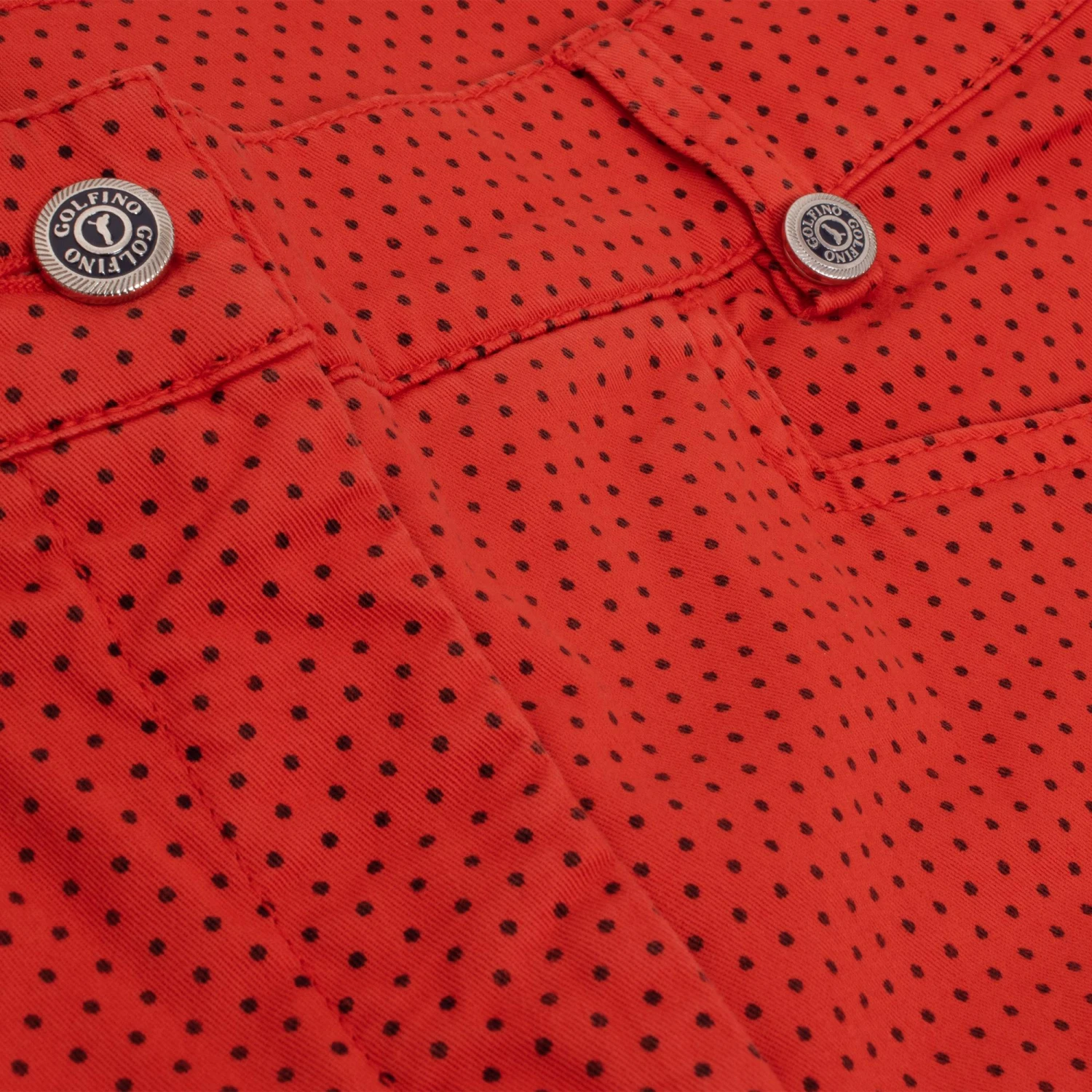 Golfino Dot Print Ladies Golf Trousers Red Flame - Image 3