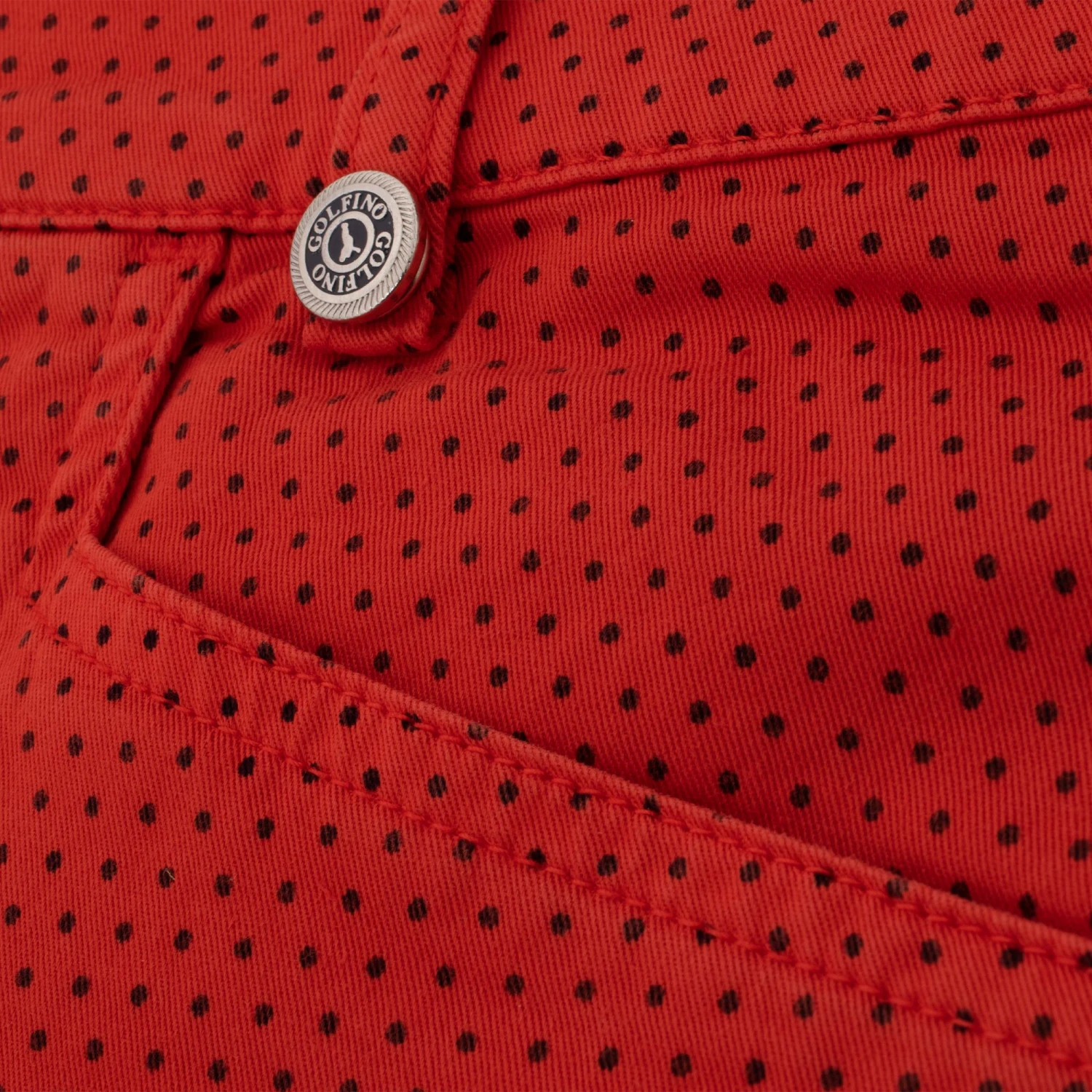 Golfino Dot Print Ladies Golf Trousers Red Flame - Image 4