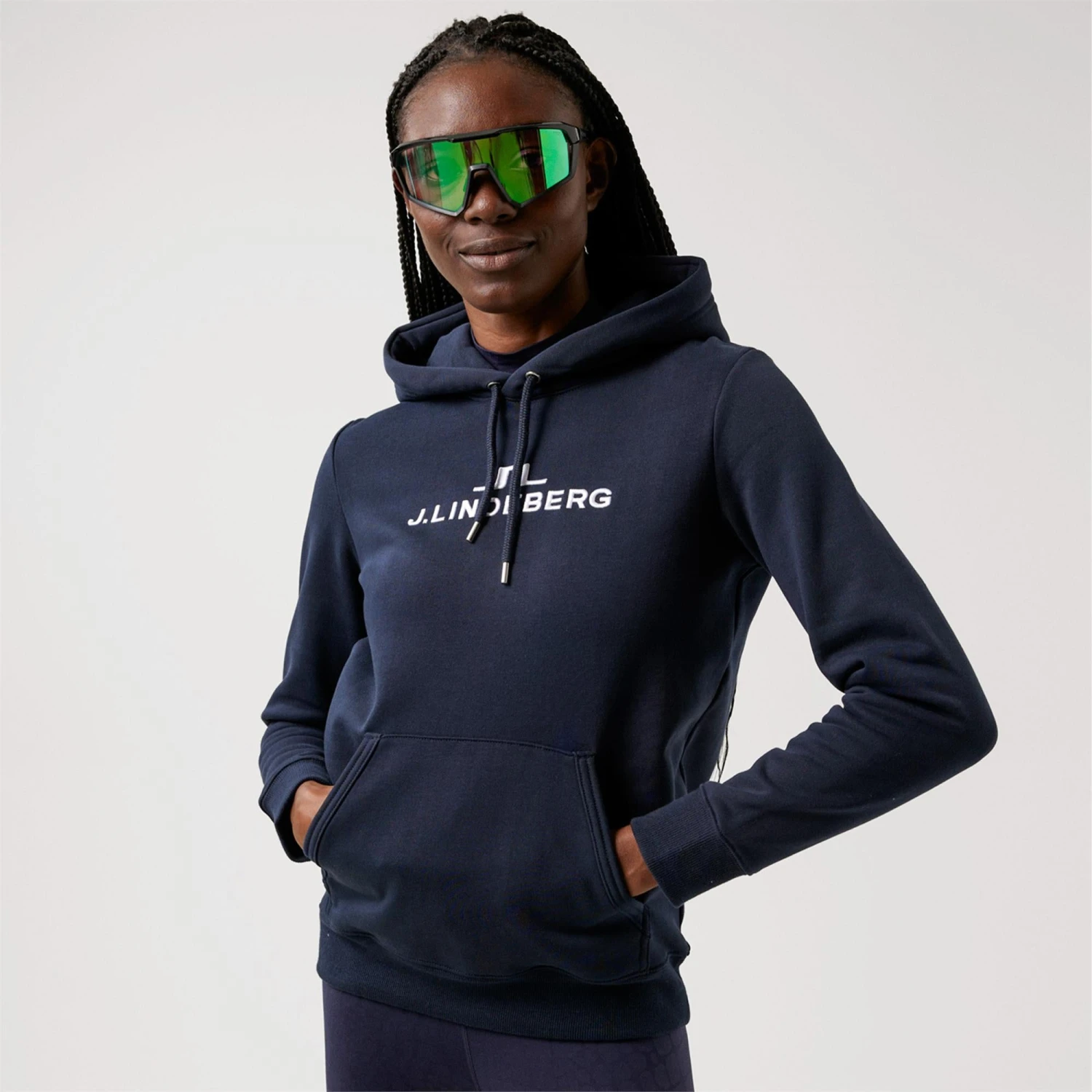 J.Lindeberg J Lindeberg Alpha Ladies Hooded Sweatshirt Navy - Image 4