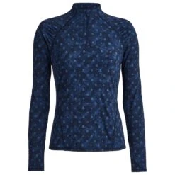 G/FORE Icon Camo Ruched Quarter Zip Ladies Golf Mid Layer Twilight