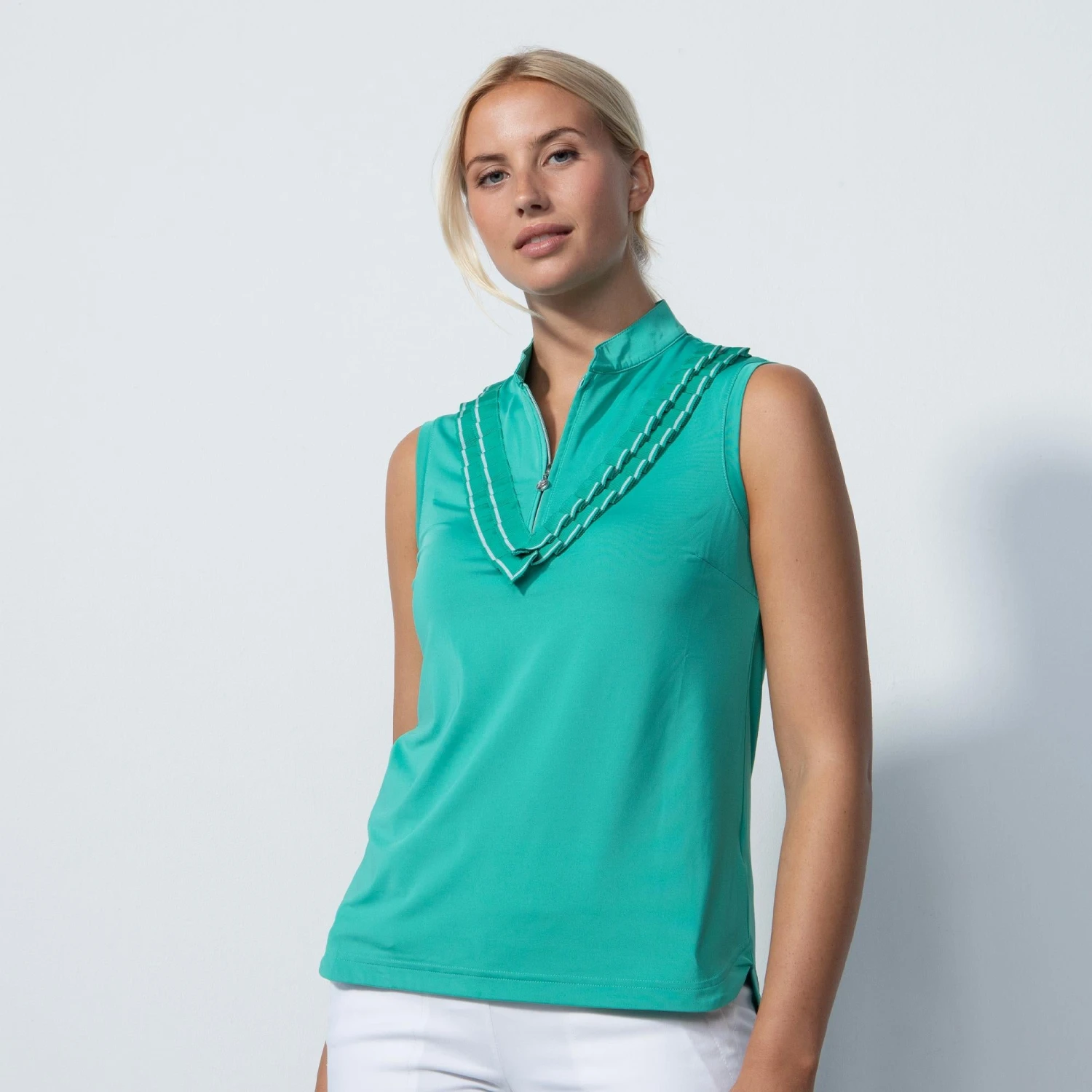 Daily Sports Istres Ladies Sleeveless Polo Shirt Sea Green - Image 18