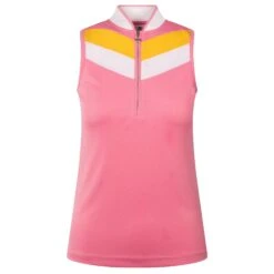 Daily Sports Menton Ladies Sleeveless Polo Shirt Pink Sky