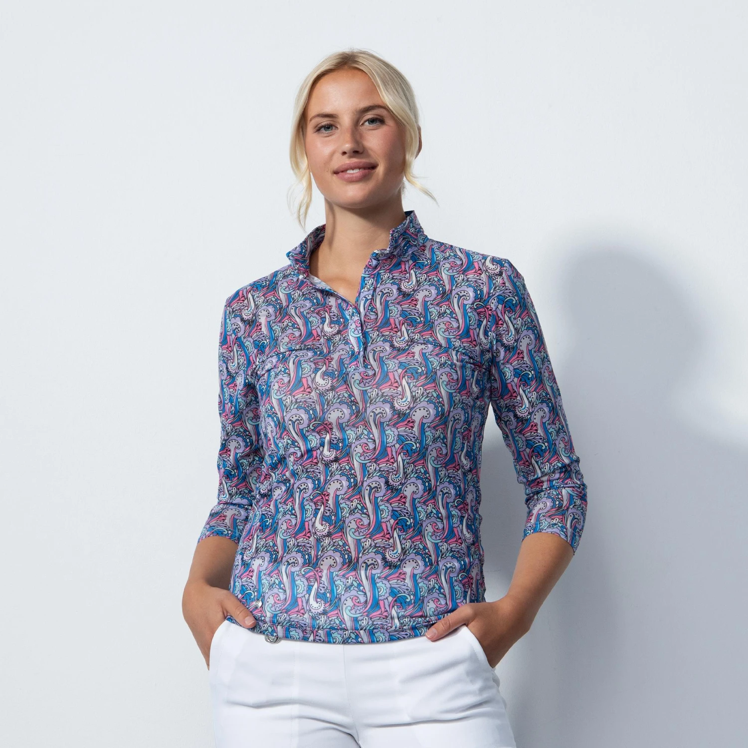 Daily Sports Hype Mesh Ladies 3/4 Sleeve Polo Shirt - Image 18