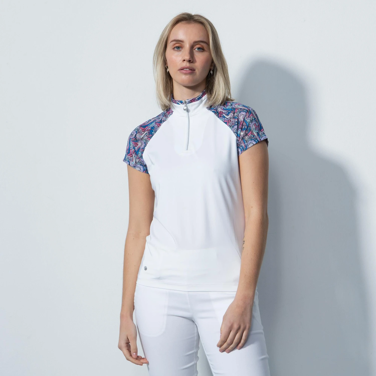 Daily Sports Hype Ladies Polo Shirt White - Image 7