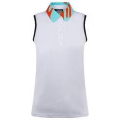 J.Lindeberg J Lindeberg Gigi Sleeveless Ladies Golf Polo Shirt White