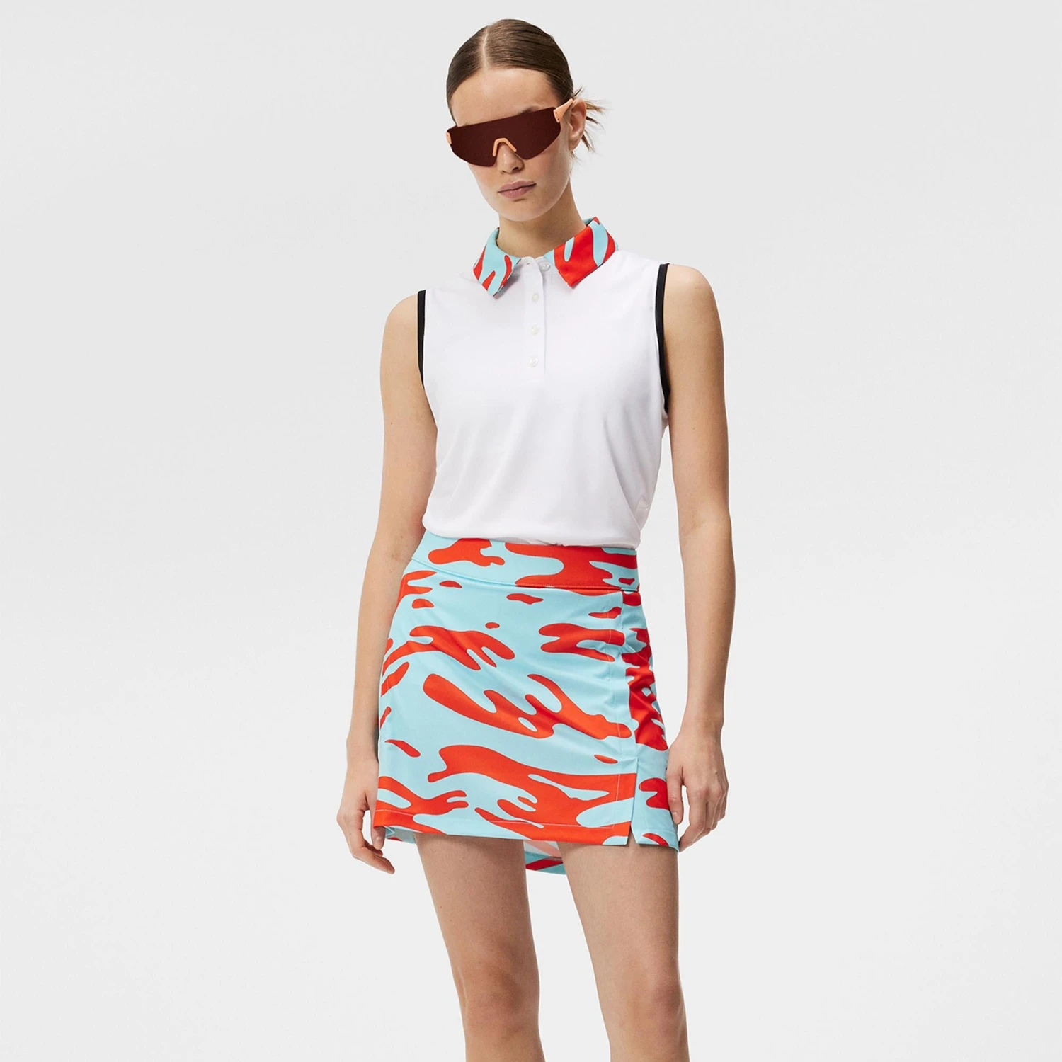 J.Lindeberg J Lindeberg Gigi Sleeveless Ladies Golf Polo Shirt White - Image 4