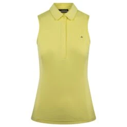 J.Lindeberg J Lindeberg Dena Sleeveless Ladies Golf Polo Shirt Wax Yellow