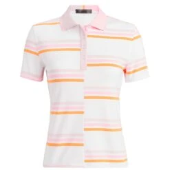 G/FORE Offset Stripe Tech Jersey Ladies Golf Polo Blush