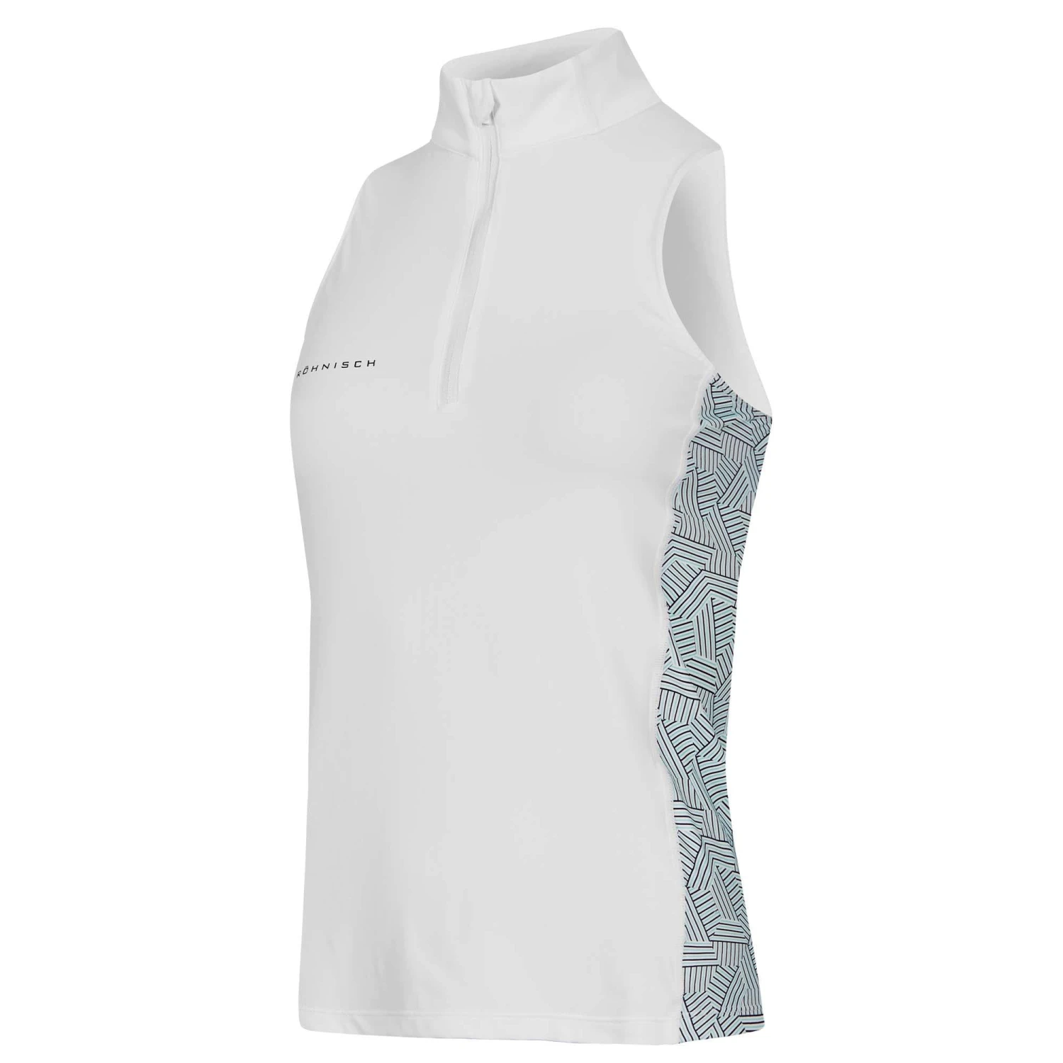 Rohnisch Bonnie Printed Ladies Sleeveless Golf Polo Shirt Hexagon Mint - Image 2