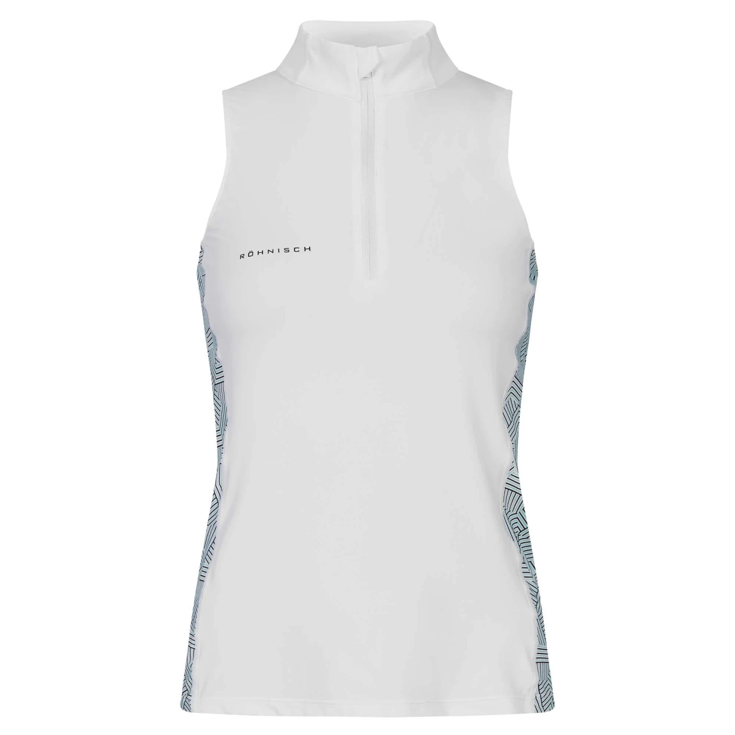 Rohnisch Bonnie Printed Ladies Sleeveless Golf Polo Shirt Hexagon Mint - Image 17