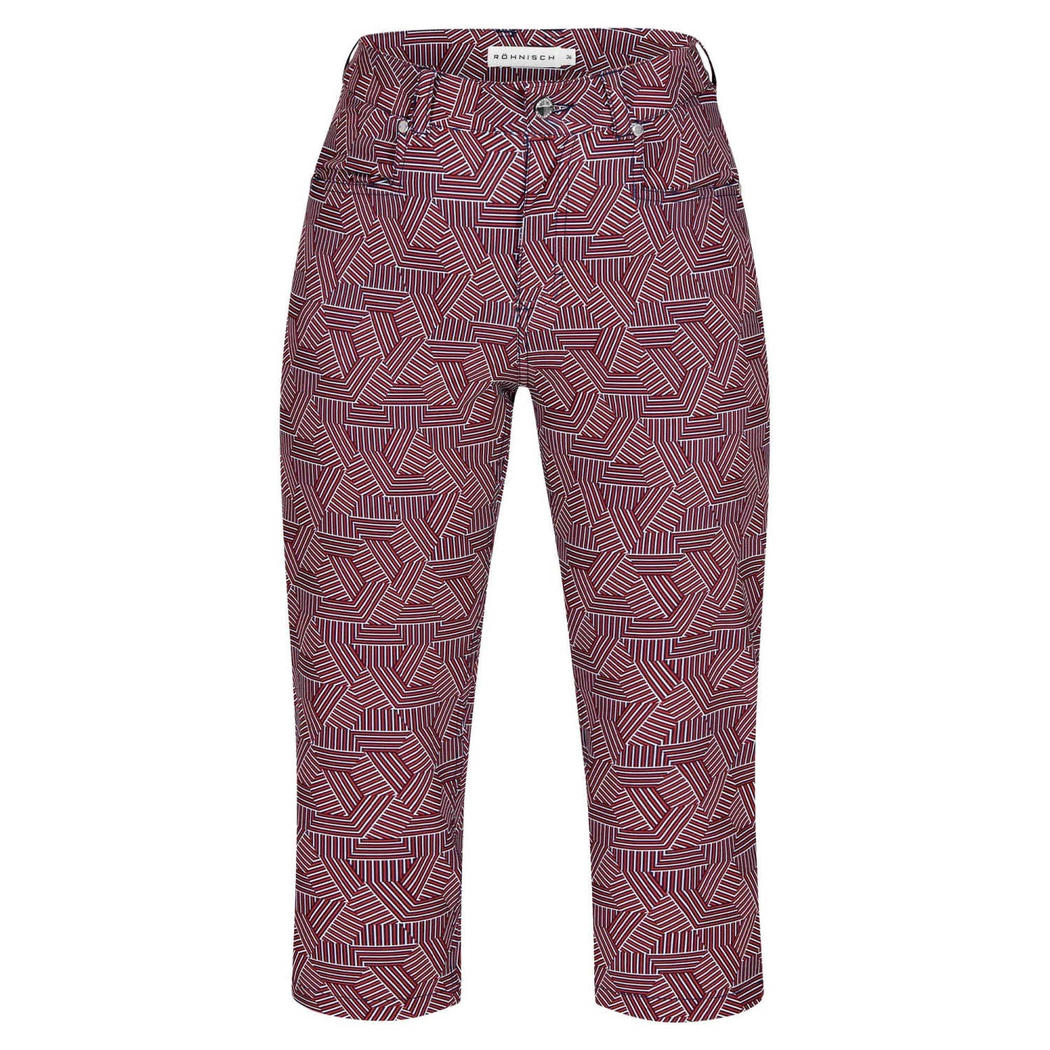 Rohnisch Chie Comfort Stretch Ladies Golf Capri Hexagon Red - Image 6