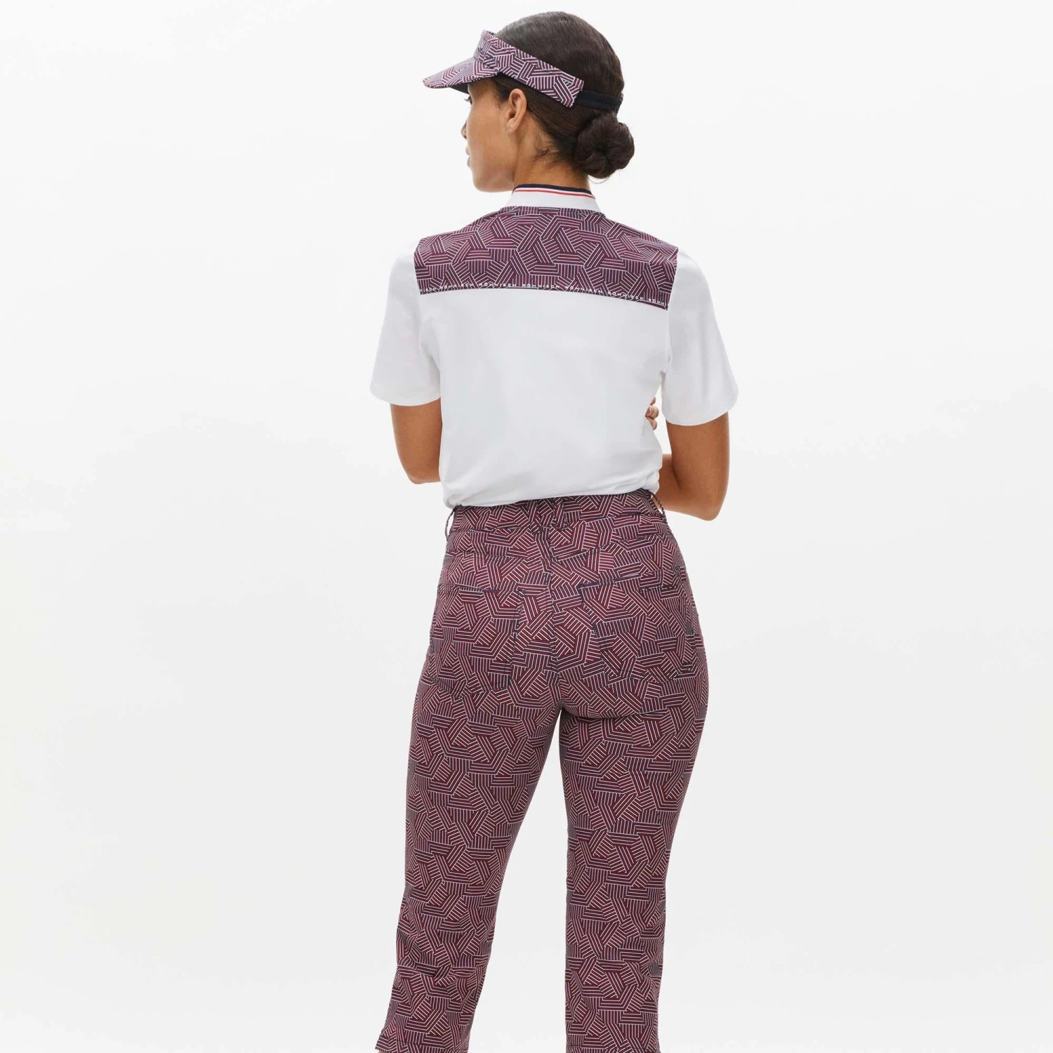 Rohnisch Chie Comfort Stretch Ladies Golf Capri Hexagon Red - Image 18