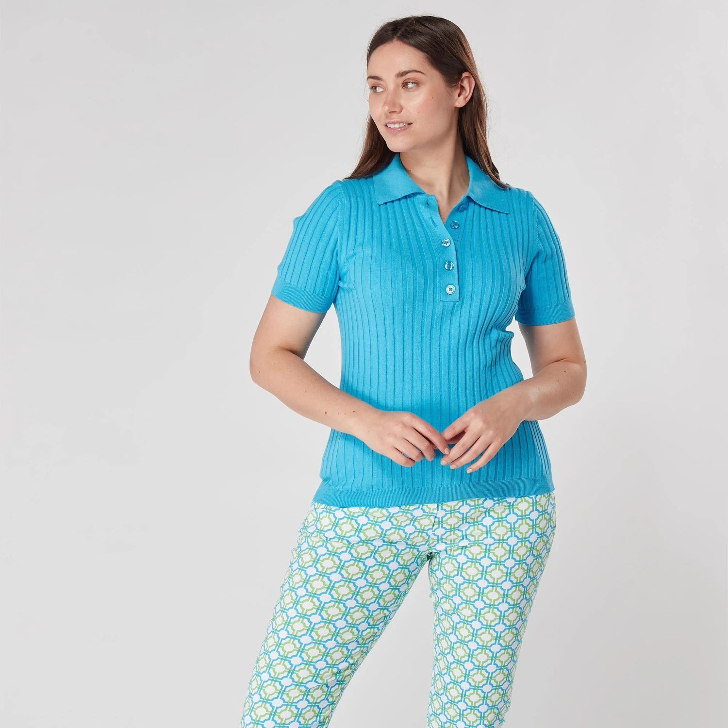 Swing Out Sister Abigail Ladies Golf Polo Shirt Dazzling Blue - Image 4