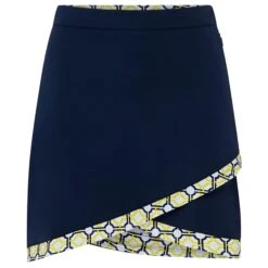Swing Out Sister Milly Pattern Calloped Ladies Golf Skort Sunshine/Navy