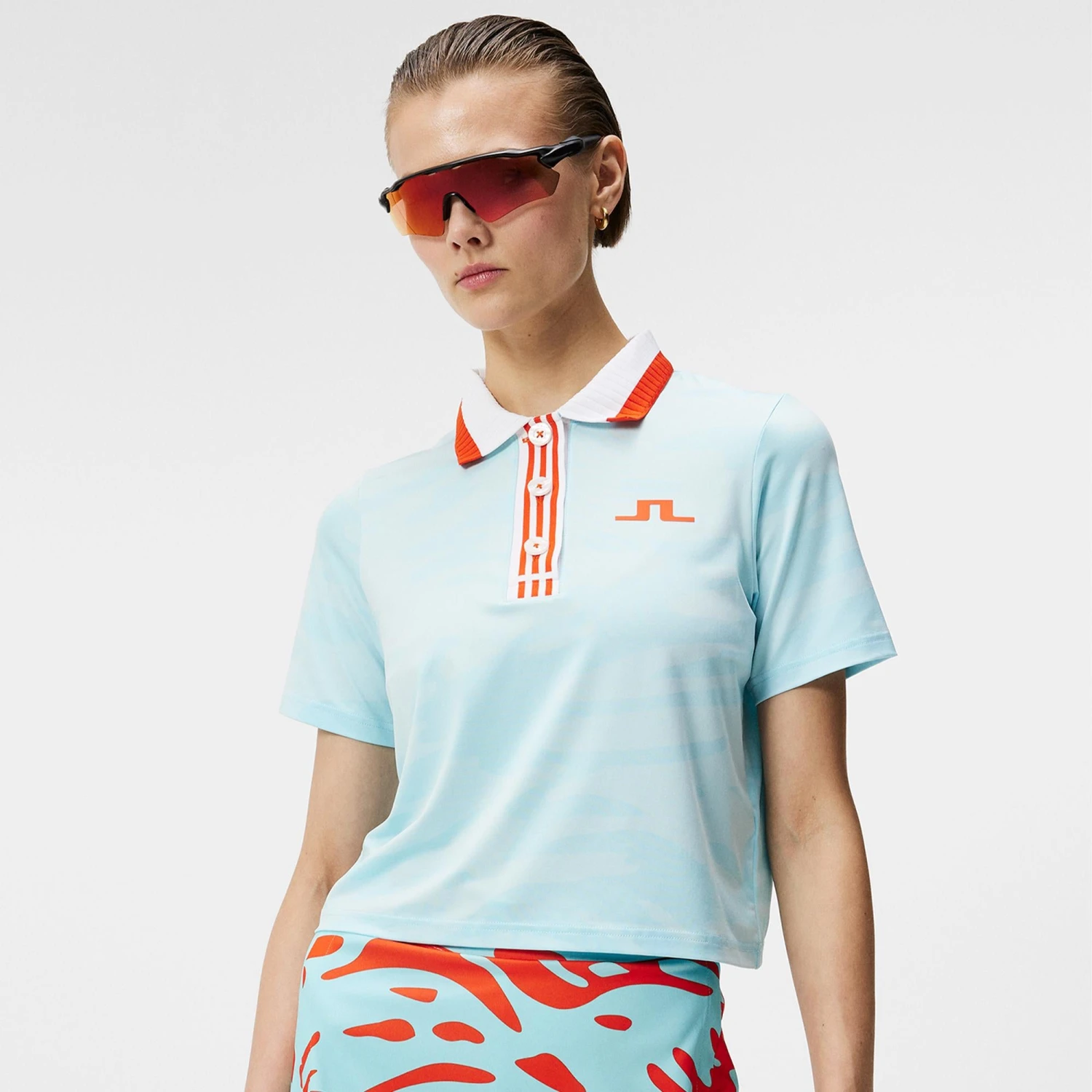 J.Lindeberg J Lindeberg Lerato Ladies Golf Polo Shirt Neptune Atomizer - Image 6