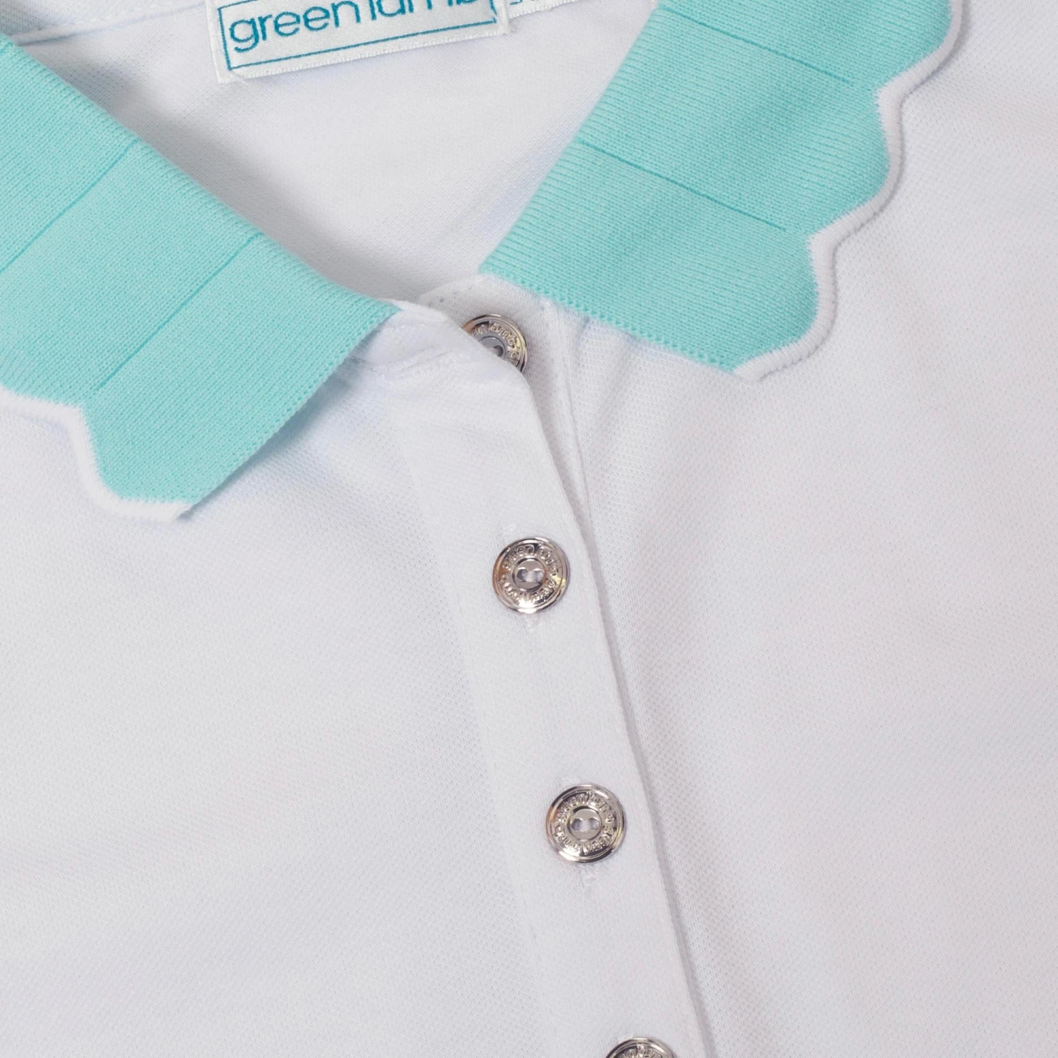 Green Lamb Nadeen Club Ladies Golf Polo White/Aqua - Image 3