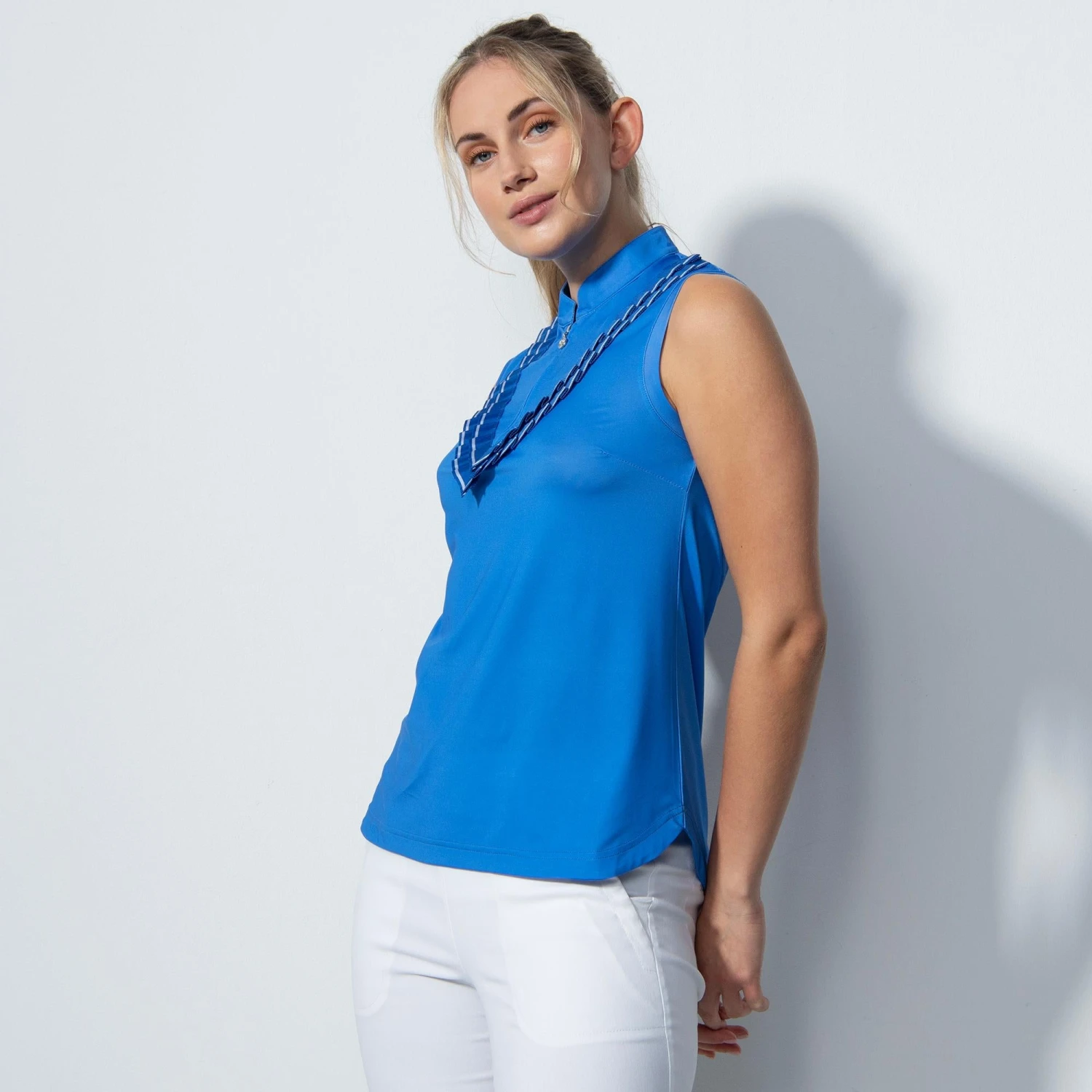 Daily Sports Istres Ladies Sleeveless Golf Polo Shirt Cosmic Blue - Image 4